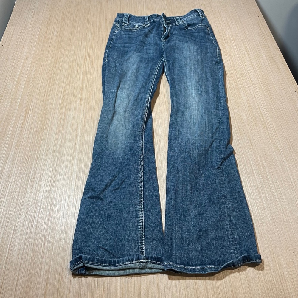 Rock & Roll Cowgirl Jeans Womens 28x32 Mid Rise Bootcut Medium Wash Blue Denim